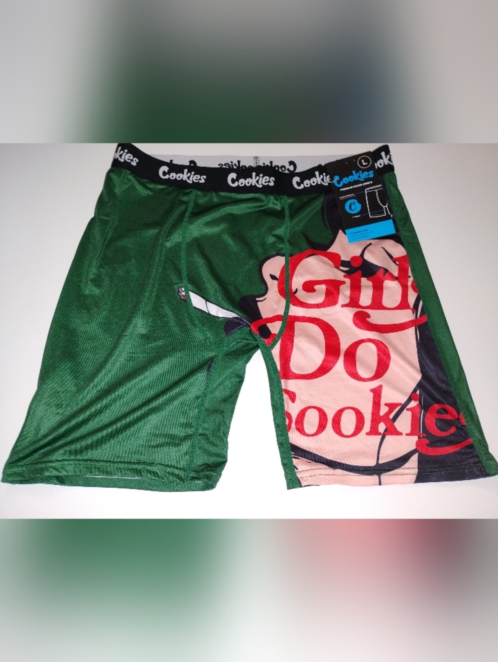 Cookies Men's Boxers New Green With Graphics Girls Do Cookies Size L